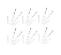 BESPORTBLE 6pcs Silicone Lip Mask Spoons with Lids Fine Soft Silicone Heads Makeup Tools for Even Lip Color and Eyeshadow Application Portable Cosmetic Applicators for Daily Use and Gift