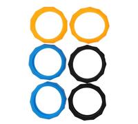 BESPORTBLE 6Pcs Silicone Microphone Anti-Slip Rings Mic Protection and Anti-Rolling Holder for Wireless Handheld Mics - Black, Orange, Suitable for Wireless Singing and Ktv Use