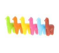 BESPORTBLE 6pcs Silicone Wine Glass Markers with Alpaca Design, Non-slip Glass Identifiers for Red Wine and Cocktail Glasses, Creative Drink Tags for Parties and Home Bar