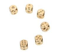 BESPORTBLE 6pcs Small Brass Dice Game Props Fun Lightweight Dice for Parties Tabletop Games and Family Gatherings Safe and Easy to Grip Friends