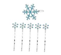 BESPORTBLE 6pcs Snowflake Boys and Girls Hair Clips Set Bow Barrette Hair Pins Snowflake Accessories for Children Metal Clips Universal Fit