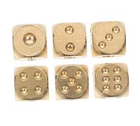 BESPORTBLE 6pcs Solid Brass Dice Unique Game Props for Bars Family Gatherings Compact Fine Craftsmanship for Table Games Decorative Use