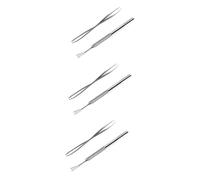 BESPORTBLE 6pcs Stainless Steel Pet Remover Tool Cats and Dogs Lightweight Double-ended Tweezers for Safe Removal of Embedded Pests Essential Treatment Kit