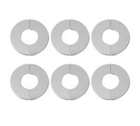 BESPORTBLE 6Pcs Stainless Steel Wall-Mounted Pipeline Covers Split Collar Design for Concealing Water Pipes in Bathrooms and Kitchens