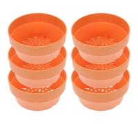 BESPORTBLE 6pcs Terracotta Plant Pots Outdoor Style Plastic Flower Pots round Japanese Imitation Clay Planters for Small Plant Varieties and Succulent Garden Supplies in Orange for Potted