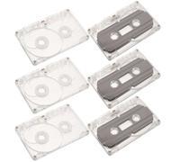 BESPORTBLE 6pcs Vintage Style Empty Cassette Tapes Transparent and Black Blank Audio Tape Decoration for Wall Hanging Home and Office Craft Supplies Easy to Install and Tear Down