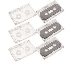 BESPORTBLE 6pcs Vintage Style Empty Cassette Tapes Transparent and Black Blank Audio Tape Decoration for Wall Hanging Home and Office Craft Supplies Easy to Install and Tear Down