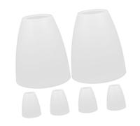 BESPORTBLE 6PCS White Flat Head Lamp Shades Plastic Replacement Dome Covers for Chandeliers Table Lamps Night Lights Easy Installation Material