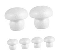 BESPORTBLE 6pcs White Foam Mushroom Models DIY Craft Shapes for School Projects Unfinished Foam Ornaments for Painting Portable Lightweight Educational for Group Play and Fine Motor Skills