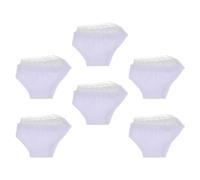 BESPORTBLE 6Pcs White Mini Doll Panties Set for Fashion Dolls Solid Color Briefs Underwear Accessories for Pretend Play and Clothing