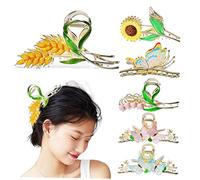 BESPORTBLE 6pcs Women Flower Metal Hair Clips Butterfly Large Hair Claw Barrettes for Wedding Party
