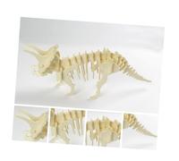 BESPORTBLE 6pcs Wooden Dinosaur Puzzle Educational for Adorable Animal Jigsaw with Tyrannosaurus Stegosaurus Triceratops Hadrosaur Safe Smooth Surface Preschool Learning Gift