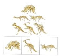 BESPORTBLE 6pcs Wooden Dinosaur Puzzle Educational Jigsaw for Adorable Tyrannosaurus Stegosaurus Brontosaurus Triceratops Hadrosaur Models Safe Smooth Surface Preschool Learning Gift