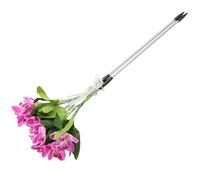 BESPORTBLE 7-Head Solar Swinging Red Rose Flower Lamp with Firefly Effect Waterproof Outdoor Solar Garden Stake Light Pathway Decor for Lawn and Patio