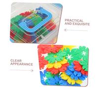 BESPORTBLE 70pcs Snowflake Interlocking Building Blocks Set with Portable Storage Case for Preschool Educational Stem to Promote Fine Motor Skills Sensory Development Early Learning and