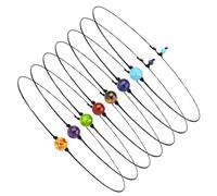 BESPORTBLE 7pcs Colorful Chakra Stone Necklace Set for Women, Gemstone Beaded Choker Jewelry Accessory for Spiritual Balance and Party Wear