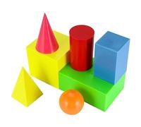 BESPORTBLE 7Pcs Large Geometric Model Cube Cylinder Teaching Blocks Educational for Learning Shape Recognition and Hand-eye Coordination Development