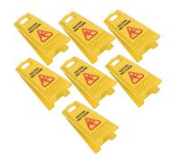 BESPORTBLE 7pcs Miniature Dollhouse Caution Floor Signs Yellow Warning Signs for Fairy Garden Decoration Educational Safety Play Accessories