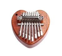 BESPORTBLE 8-note Mini Wooden Thumb Piano Kalimba Sapele Heart Shape Pattern, Beginner Finger Piano Music Toy, Compact Creative Kalimba for Music Learning