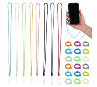 BESPORTBLE 8 Pcs Anti-lost Key Lanyard with Mixed Color Neck Straps and Silicone Rings Detachable Pen Holders for School Office Daily Use Multi-functional Pendant and Id Badge Accessories