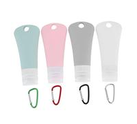 BESPORTBLE 8-piece Silicone Travel Bottles Set 90ml Refillable Containers for Toiletries Leakproof Dispensers in Pink Gray Green Light Gray and Cream Hanging Loops for Travel