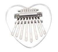BESPORTBLE 8-tone Mini Acrylic Kalimba Thumb Piano Portable Colorful Heart-shaped Finger Piano for Beginners Tuning Hammer
