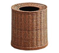 BESPORTBLE 8l Rattan Waste Basket with Removable Inner Bin, Vintage Double-layer Trash Can for Bathroom Bedroom Living Room, Open Top Small Garbage Bin for Home Use