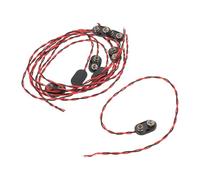 BESPORTBLE 8pcs 9V Battery Terminal Connector I-Type 300mm Wire Clip Plastic Housing for Pickup Battery Box DIY Electronics