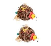 BESPORTBLE 8pcs Bird Hanging Chew Toy Parrot Rattan Ball Playthings Chicken Toys for Coop