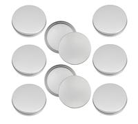 BESPORTBLE 8Pcs Candy Storage Box Set with Lid, Round 90X90X20Mm Silver Iron Snack Cases for Candy, Cookie and Sugar Organization, Artwork Iron Container Suitable for Kitchen and Party Use
