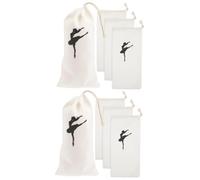 BESPORTBLE 8pcs Canvas Drawstring Bag Ballet Shoe Pouch Pointe Shoes Bag Dance Organizer for Ballet Dance Class