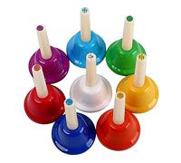 BESPORTBLE 8Pcs Colorful Handbells Clear Sound Percussion Instruments for Kindergarten Teaching for Early Childhood Education Multi Purpose Rattle for Students