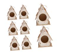 BESPORTBLE 8PCS DIY Wooden Birdhouse Craft Kit for Unfinished Bird Nest Painting Weather Resistant Birdhouse for Outdoor Hanging Creative Art Activity to Build and Decorate