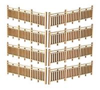 BESPORTBLE 8pcs Flexible Wooden Miniature Fence Model for Building Sand Table and Decorating Mini House, Small Scale Garden Border and Decorative Mini Fence for Landscape and Dollhouse Scenes
