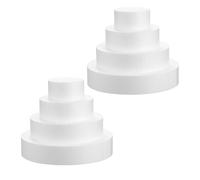 BESPORTBLE 8pcs Foam Cake Rounds Set for Decorating Practice Reusable Fake Cake Dummies in 4/6/8/10 Inch Sizes with 5cm Height for Wedding Displays