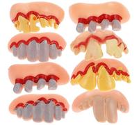 BESPORTBLE 8PCS Halloween Bad Teeth Fancy Dress Buck Wacky Artificial Ugly Costume Party Funny Rubber Fake for Easter Masquerade Halloween Artificial Costume Masquerade