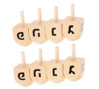 BESPORTBLE 8pcs Hanukkah Game: Wooden Dreidels - Small Funny Spinning Tops - Festival Games for Toy Hanukkah Party Present Jewish Stuffers