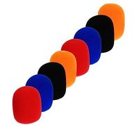 BESPORTBLE 8Pcs Microphone Cover Ktv Windscreen for Handheld Mic Stage Performance Easy to Clean Prevents Debris Suitable for Home Ktv Interviews Red Orange Black