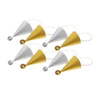 BESPORTBLE 8pcs Mini Birthday Party Hats for Pets Glitter Paper Cone Caps with Pom Poms for Showers Classroom Decorations Photo Props Versatile Celebration Accessory