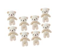 BESPORTBLE 8pcs Mini Cartoon Bear Dolls Cute Animal Keychain Charms Soft Stuffed Bear Decor for Luggage Backpacks DIY Projects Reliable Material for Gifting Collecting