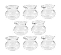 BESPORTBLE 8Pcs Miniature Glass Fish Bowl DIY Craft Supplies for Dollhouse Ornaments Realistic Clear Tanks for Miniature Scenes for Home Decor Unique Decorations