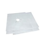 BESPORTBLE 8pcs Non-stick Gas Hob Protector Sheets Silver Heavy Duty Reusable Oven Liners with Precut Center for All Gas Cookers and Ovens Easy Clean Hob Covers