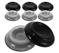BESPORTBLE 8pcs Piano Leg Coasters: Round Non Slip Furniture Leg Coasters for Noise Reduction Piano Wheel Protectors for Hardwood Floors (Black and Transparent)