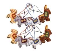 BESPORTBLE 8pcs Plush Horse Bag Charms Soft Cartoon Mascot Ornaments for Chinese Year Success Symbol Keychain Pendant for Car Backpack Home Decor Gift