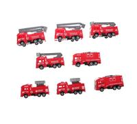 BESPORTBLE 8Pcs Pull-back Fire Truck for Friction-powered Fire Engine Models with Bright Colors Safe Rounded Edges No Battery Needed Promotes Interaction and Hand-eye Coordination