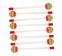 BESPORTBLE 8pcs Rainbow Percussion Drumsticks Lightweight Reusable Lollipop Shaped Drum Mallets for Xylophone Tongue Drum Musical Accessories