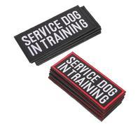 BESPORTBLE 8pcs Service Dog Vest Patches with Hook Backing Removable Embroidered Dog Harness Patches 9x4cm Black and Red Edge in Training Labels