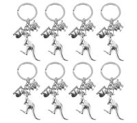 BESPORTBLE 8pcs Sheep Keychain Australian Animal Backpack Keychains 3.93x1.18x0.24in Stainless Steel Compact and Portable Easy to Attach Travel Souvenirs Keyring Bag Ornament