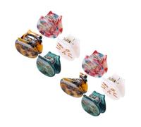 BESPORTBLE 8pcs Small Cat Hair Claw Clips Decorative Jaw Clips for Women Girls Thin Hair Stylish Accessories in Green Leopard Red Blue and Mermaid Colors