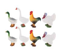 BESPORTBLE 8pcs Small Farm Animal Figurines Set - Realistic Goose Ducks and Chicken Statues - Cake Toppers for Easter Egg Fillers Birthday Animals Theme Party